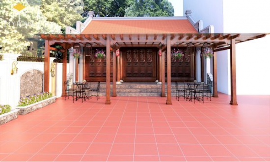 Mẫu nhà gỗ 3 gian 4 mái hiên quanh nhà