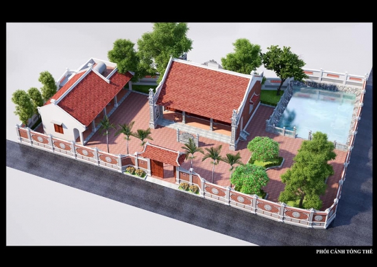 Thi công nhà thờ họ 3 gian tại Thanh Hóa